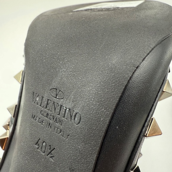 NEW!!! VALENTINO NOIR ROCKSTUD BLACK 100MM SLING BACK PUMPS SIZE 40.5 - Picture 4 of 8